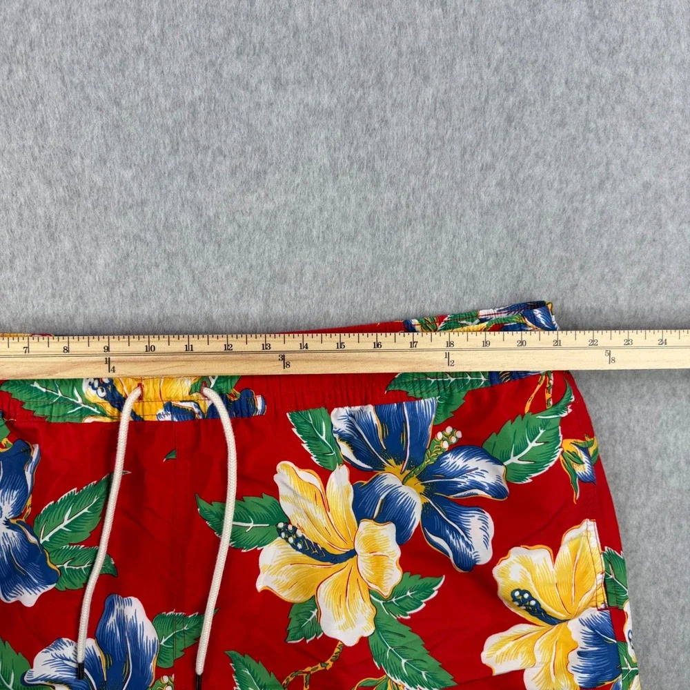 Polo Ralph Lauren Swim Shorts Mens 2XB Red Floral Traveler Hawaiian Trunks